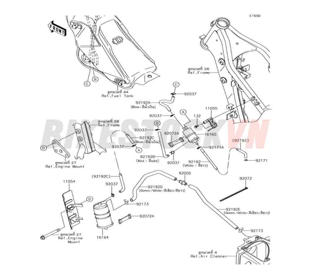 ENGINE FUEL EVAPORATIVE SYSTEM