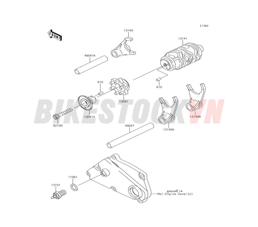 ENGINE GEAR CHANGE DRUM/SHIFT FORK(S)