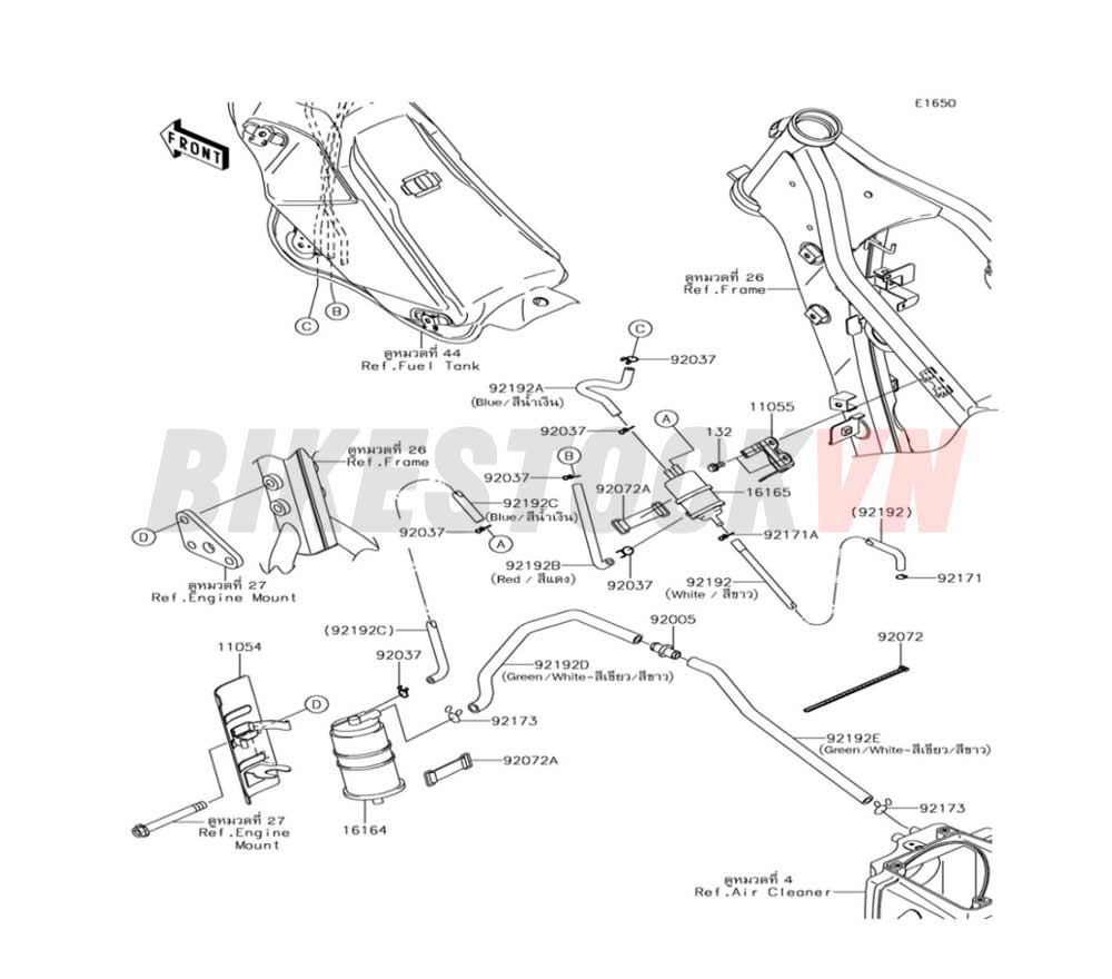 ENGINE FUEL EVAPORATIVE SYSTEM