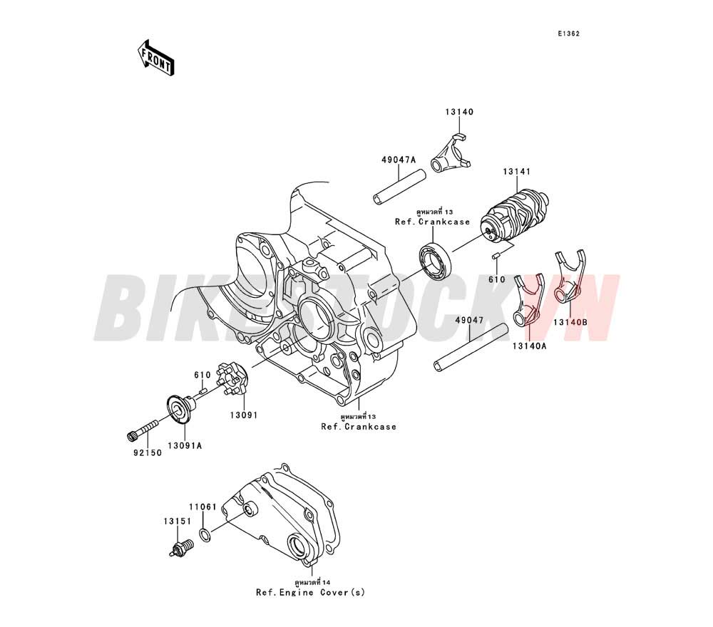 ENGINE GEAR CHANGE DRUM/SHIFT FORK(S)