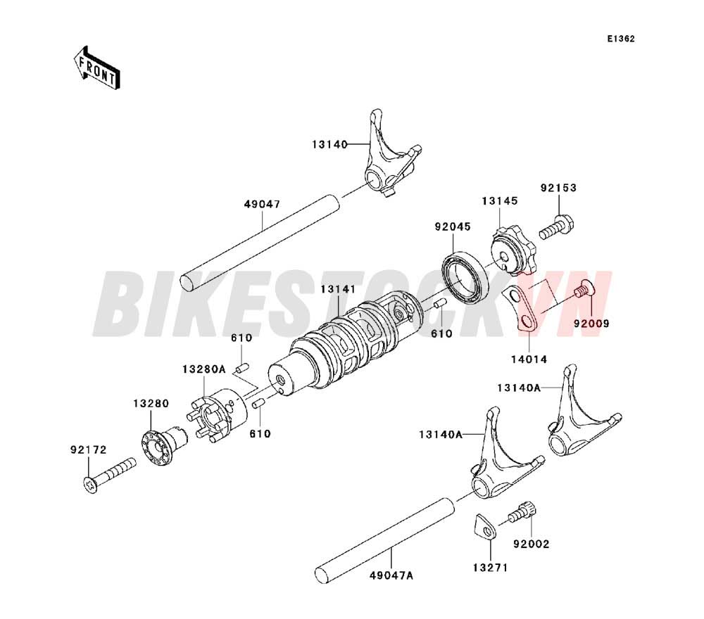 ENGINE GEAR CHANGE DRUM/SHIFT FORK(S)