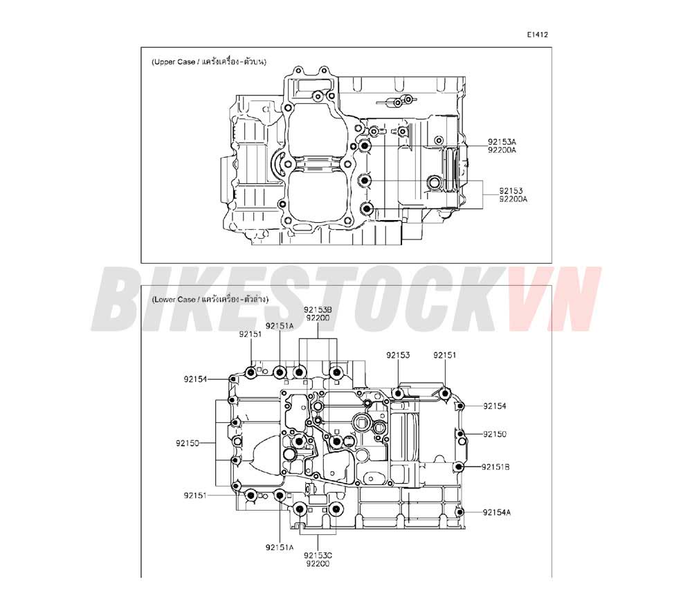 ENGINE CRANKCASE BOLT PATTERN