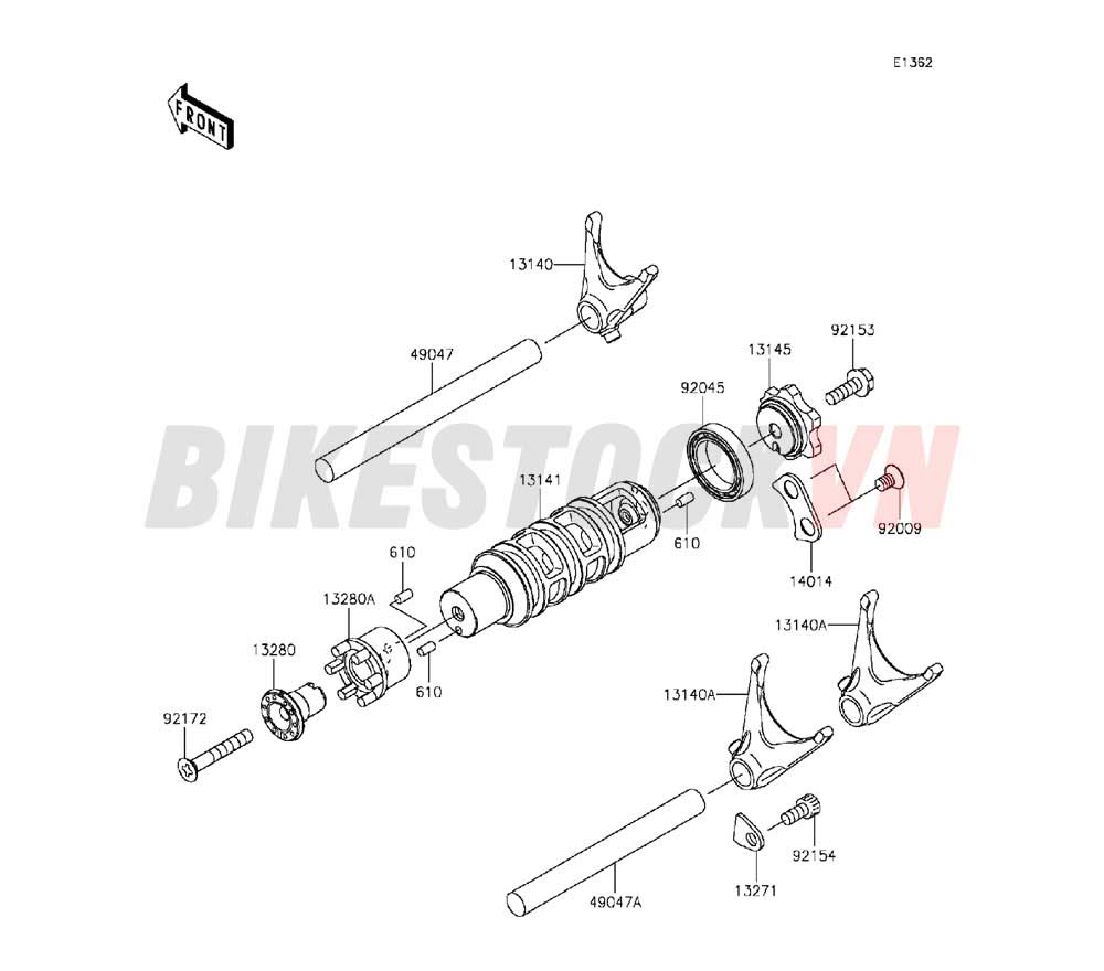 ENGINE GEAR CHANGE DRUM/SHIFT FORK(S)