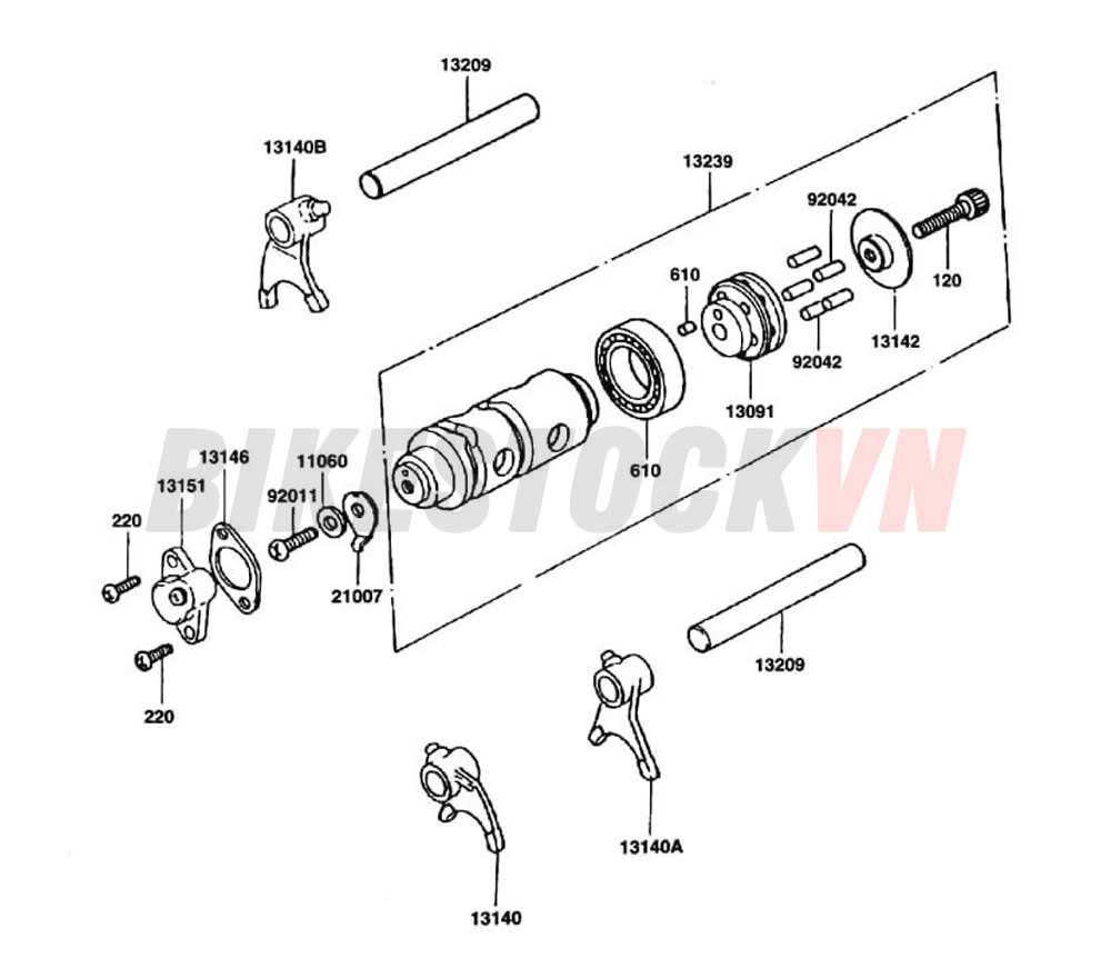 ENGINE GEAR CHANGE DRUM/SHIFT FORK(S)