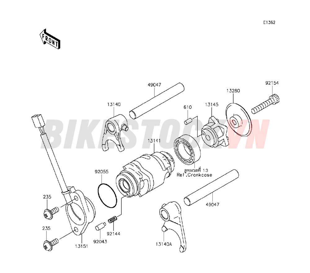 ENGINE GEAR CHANGE DRUM/SHIFT FORK(S)