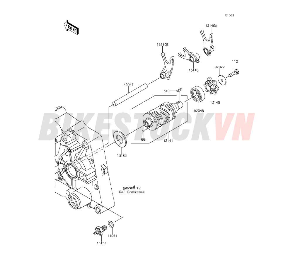 ENGINE GEAR CHANGE DRUM/SHIFT FORK(S)