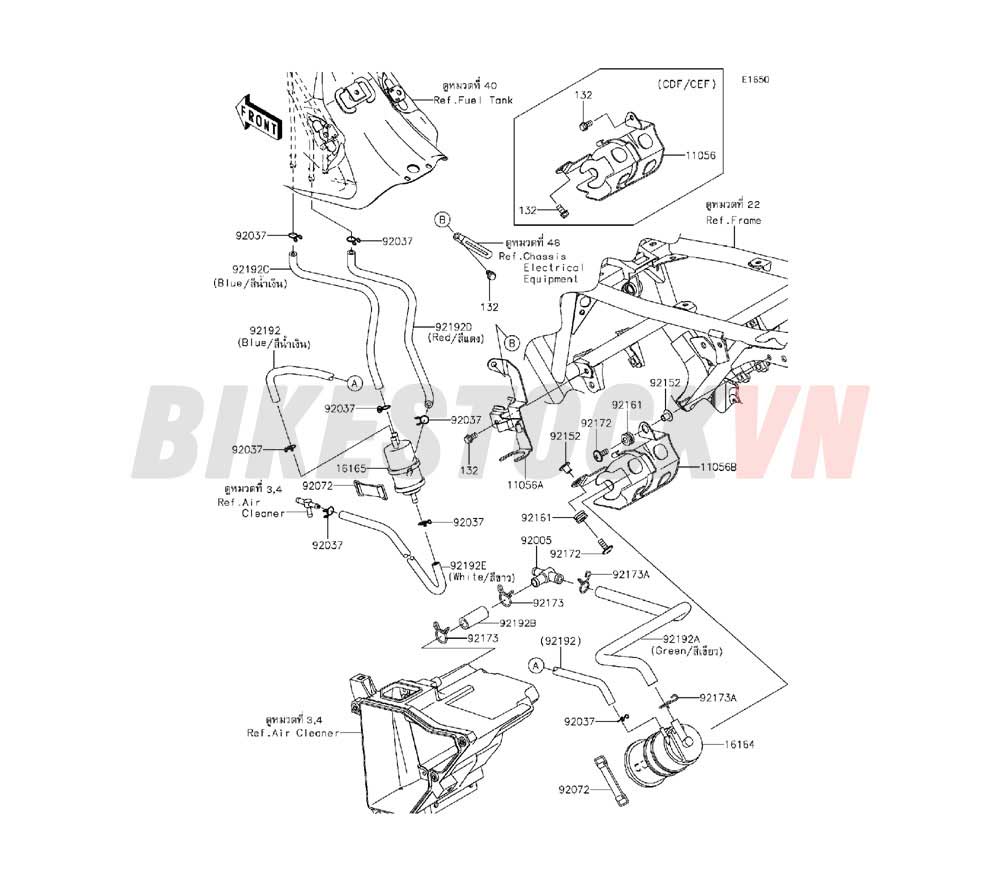 ENGINE FUEL EVAPORATIVE SYSTEM