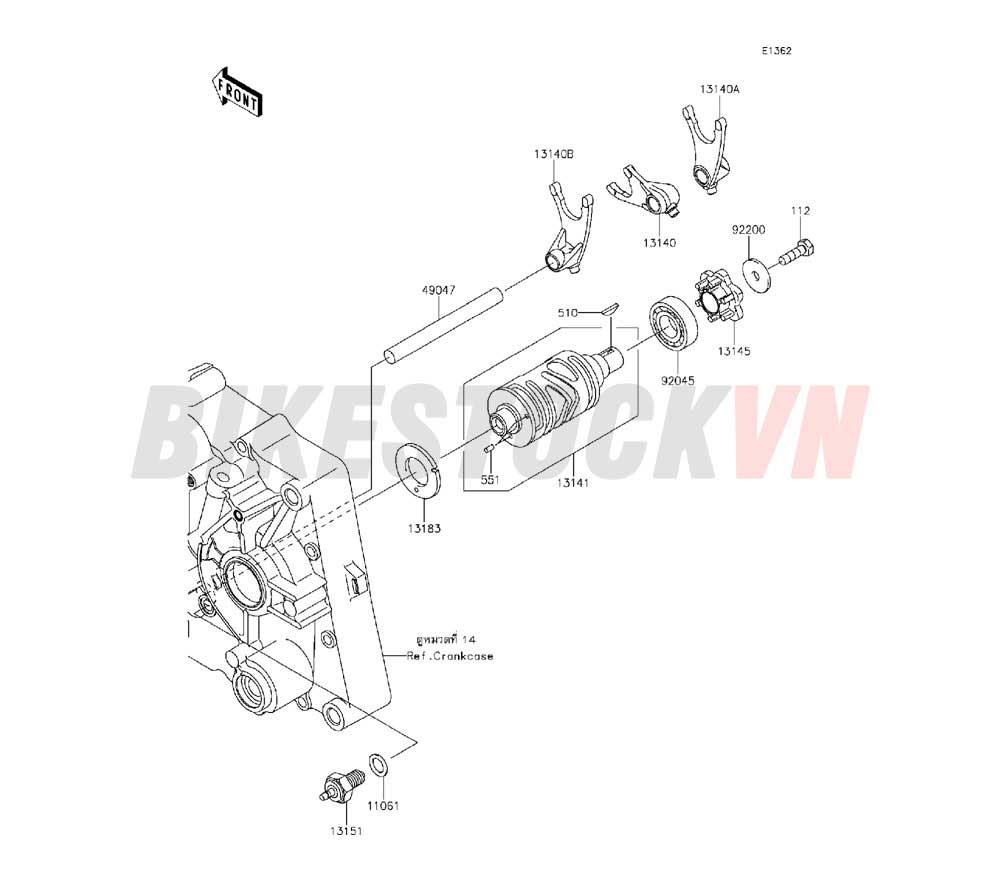 ENGINE GEAR CHANGE DRUM/SHIFT FORK(S)