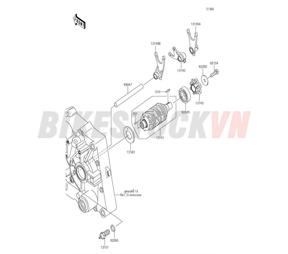 ENGINE GEAR CHANGE DRUM/SHIFT FORK(S)