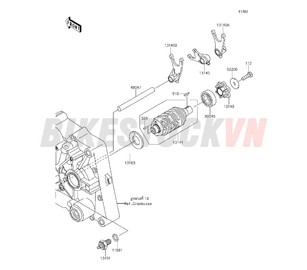 ENGINE GEAR CHANGE DRUM/SHIFT FORK(S)