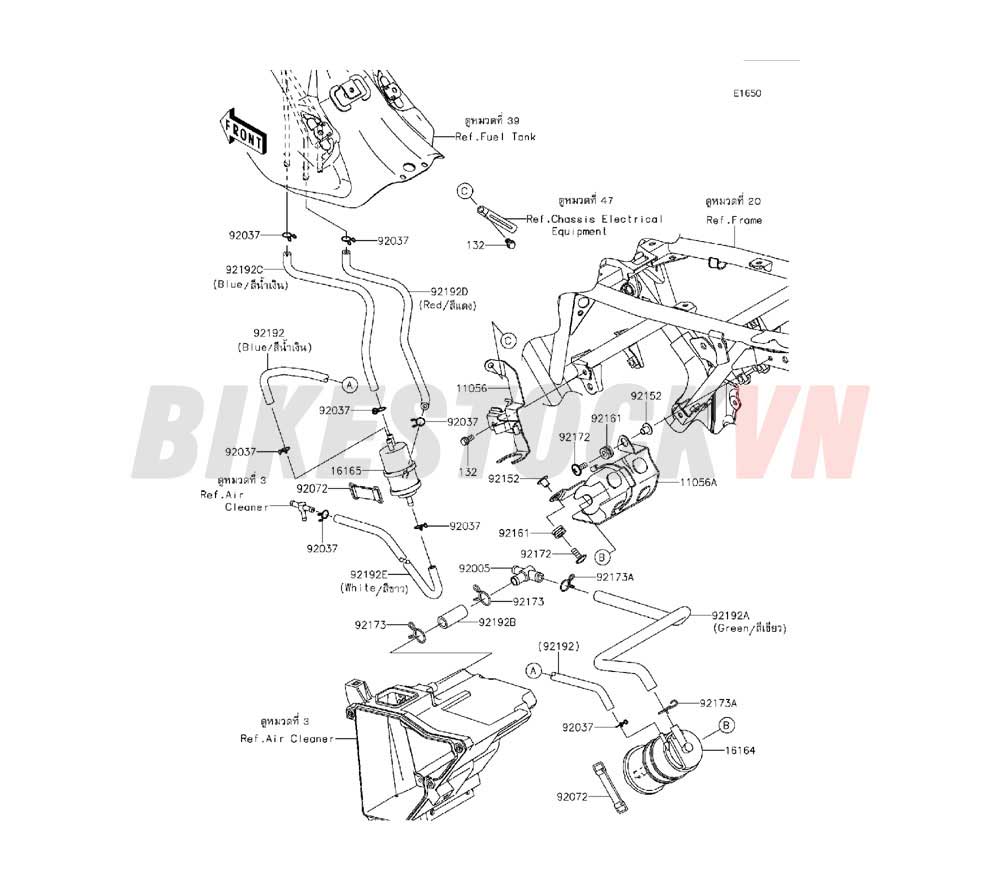 ENGINE FUEL EVAPORATIVE SYSTEM