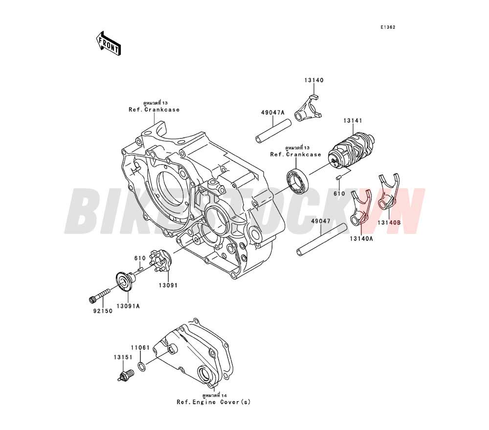 ENGINE GEAR CHANGE DRUM/SHIFT FORK(S)