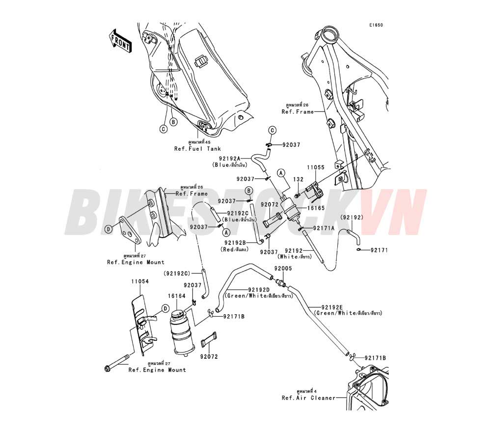 ENGINE FUEL EVAPORATIVE SYSTEM