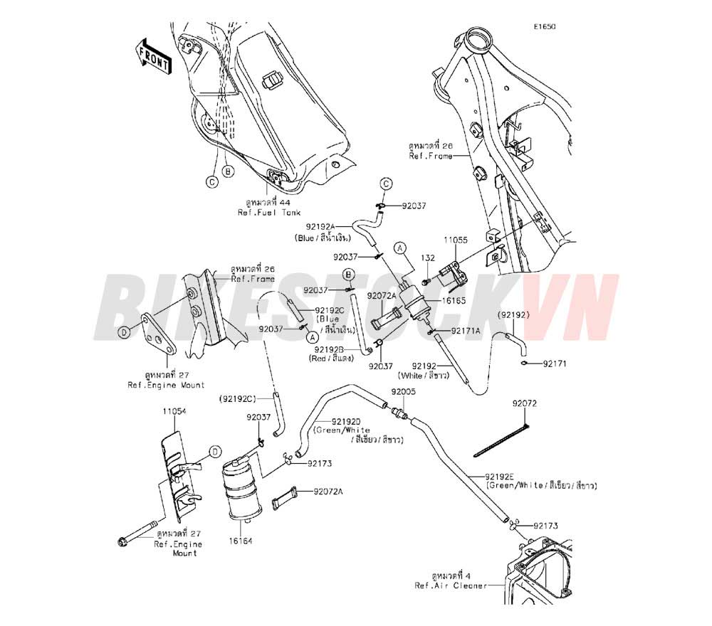 ENGINE FUEL EVAPORATIVE SYSTEM