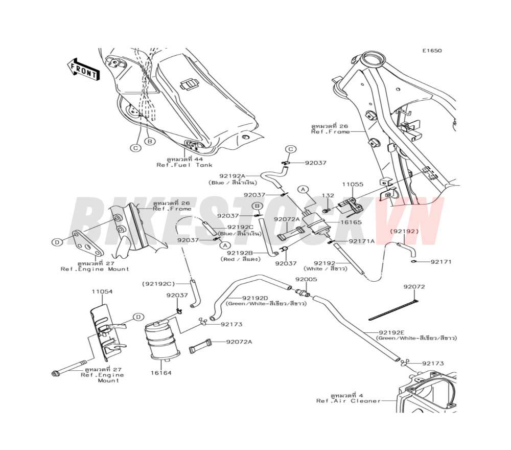 ENGINE FUEL EVAPORATIVE SYSTEM