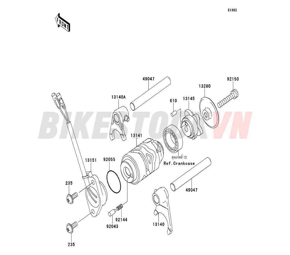 ENGINE GEAR CHANGE DRUM/SHIFT FORK(S)