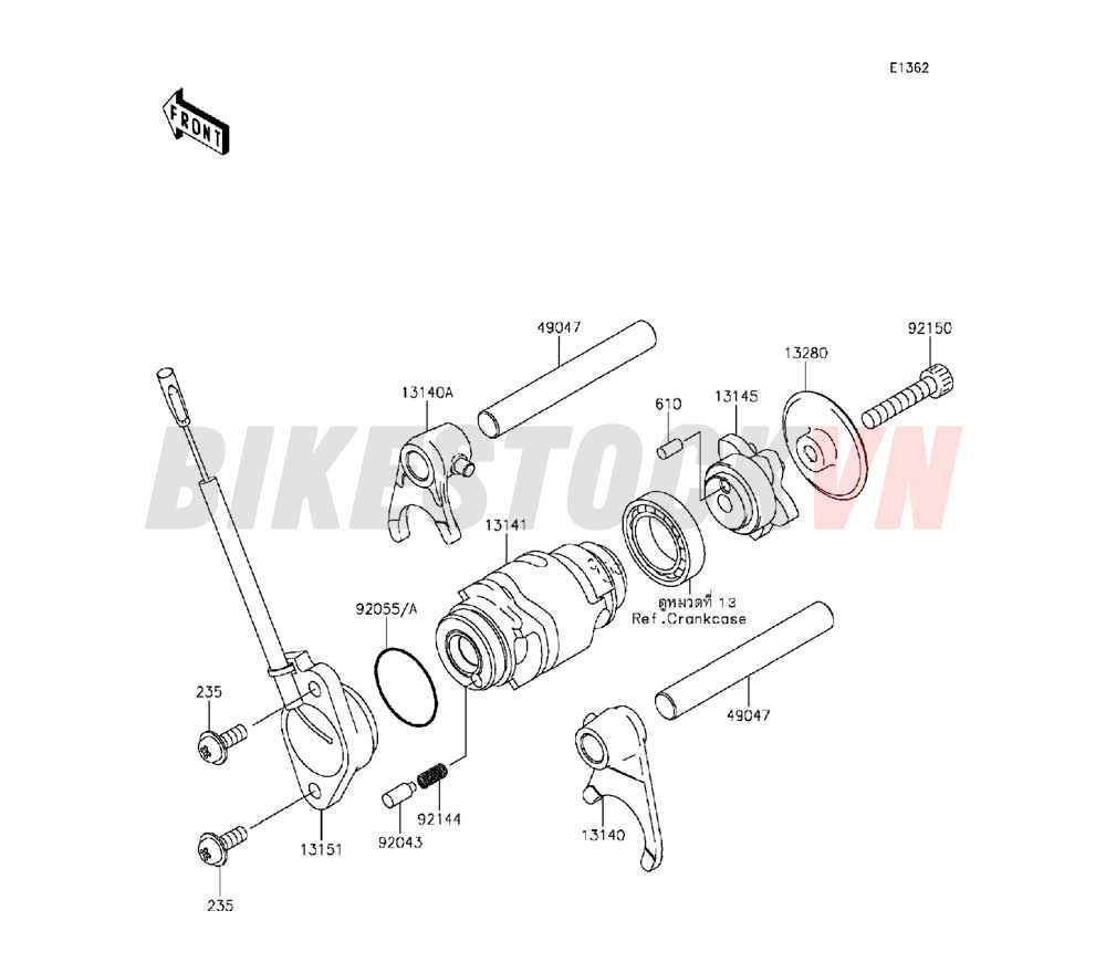 ENGINE GEAR CHANGE DRUM / SHIFT FORK(S)