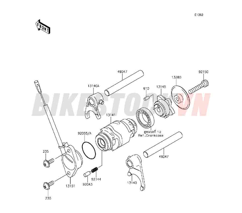 ENGINE GEAR CHANGE DRUM / SHIFT FORK(S)