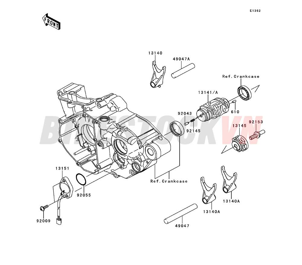 ENGINE GEAR CHANGE DRUM/SHIFT FORK(S)