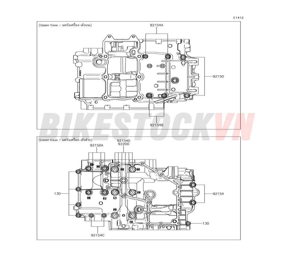 ENGINE CRANKCASE BOLT PATTERN