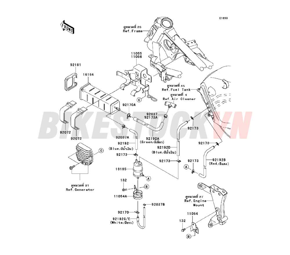 ENGINE FUEL EVAPORATIVE SYSTEM