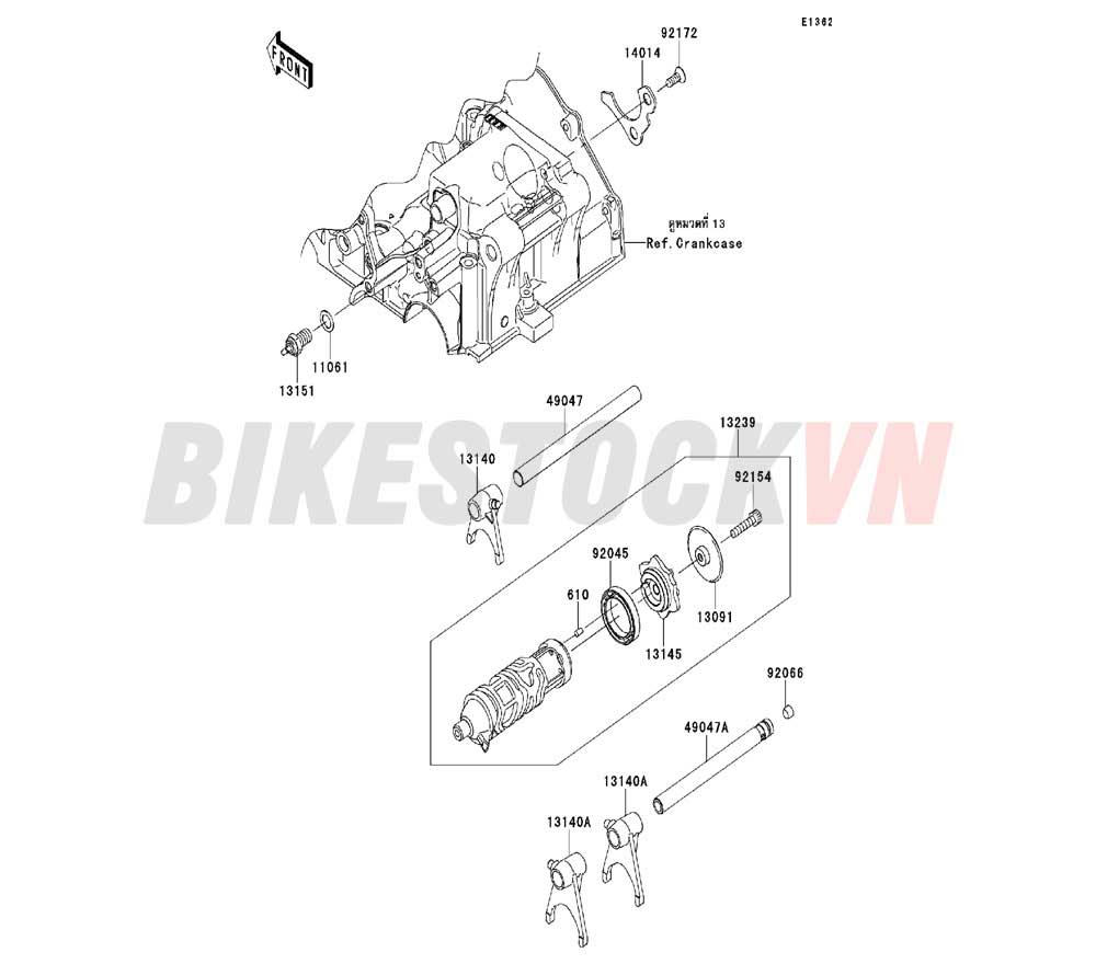 ENGINE GEAR CHANGE DRUM/SHIFT FORK(S)