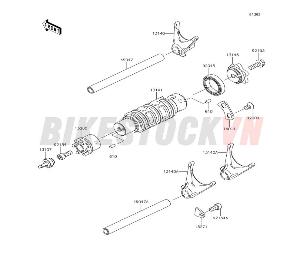 ENGINE GEAR CHANGE DRUM/SHIFT FORK(S)