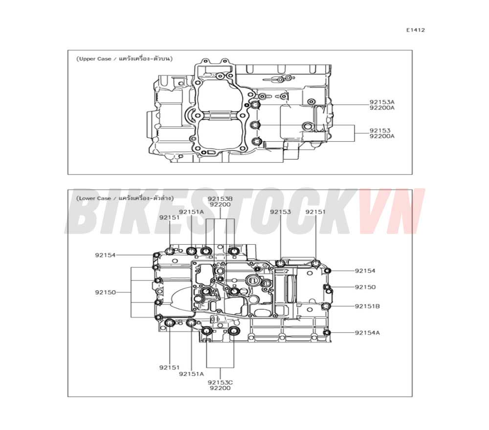 ENGINE CRANKCASE BOLT PATTERN