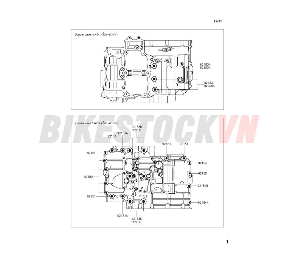 ENGINE CRANKCASE BOLT PATTERN