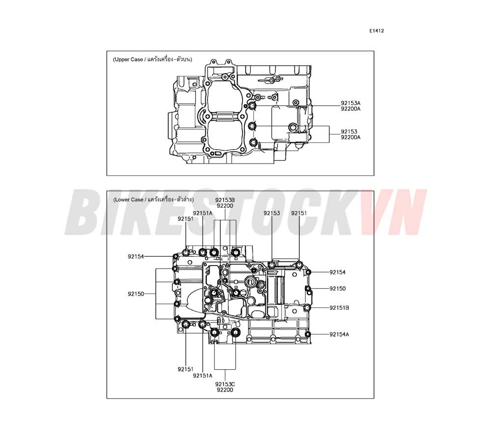 ENGINE CRANKCASE BOLT PATTERN