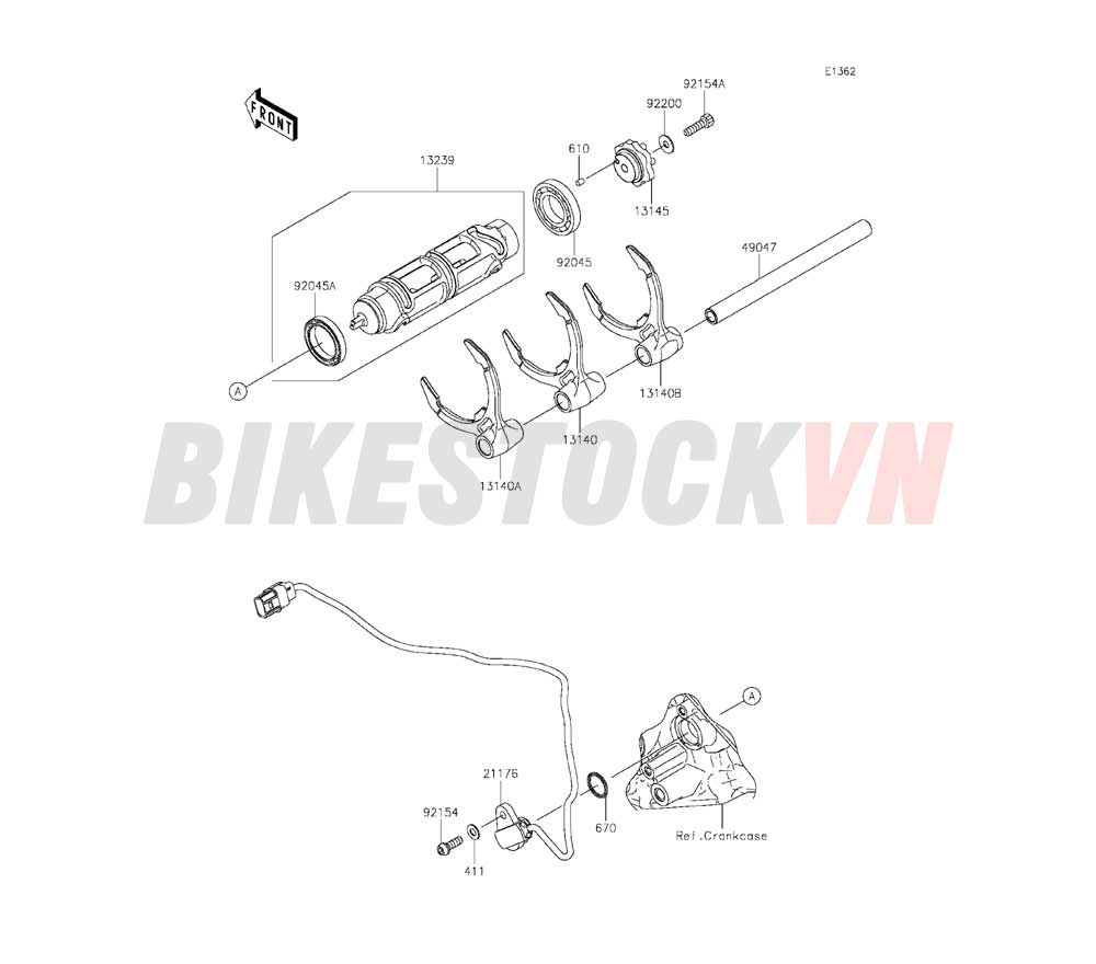 ENGINE GEAR CHANGE DRUM/SHIFT FORK(S)