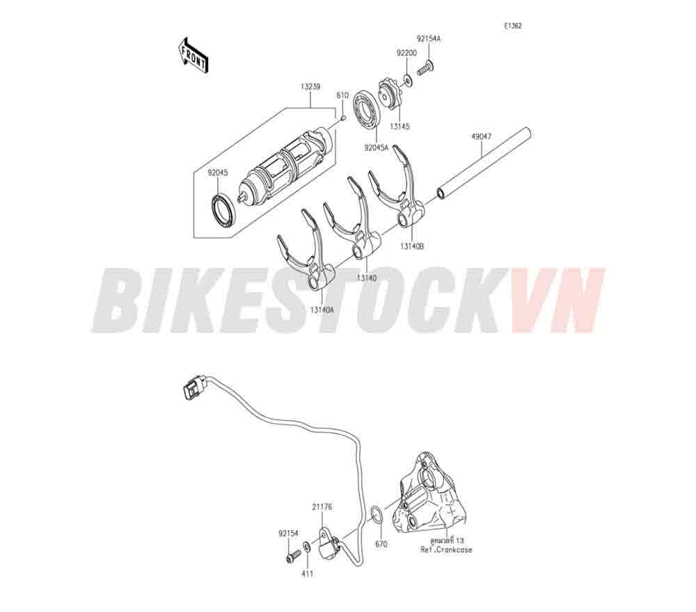 ENGINE GEAR CHANGE DRUM/SHIFT FORK(S)