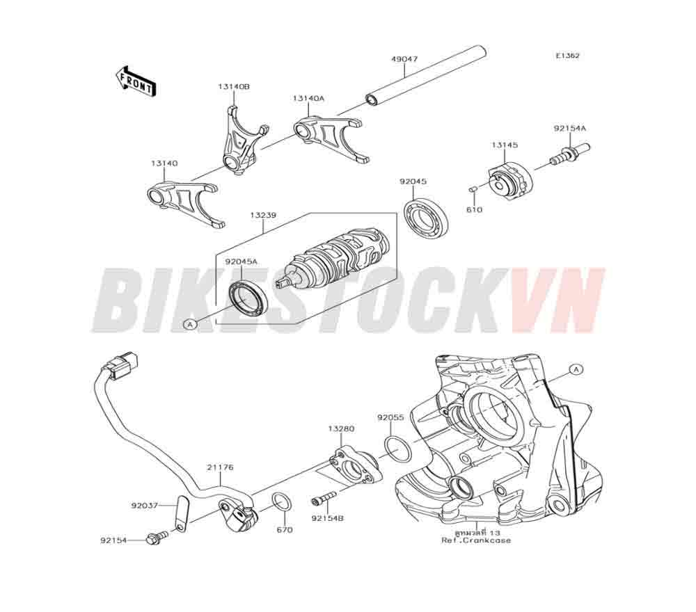 ENGINE GEAR CHANGE DRUM/SHIFT FORK(S)