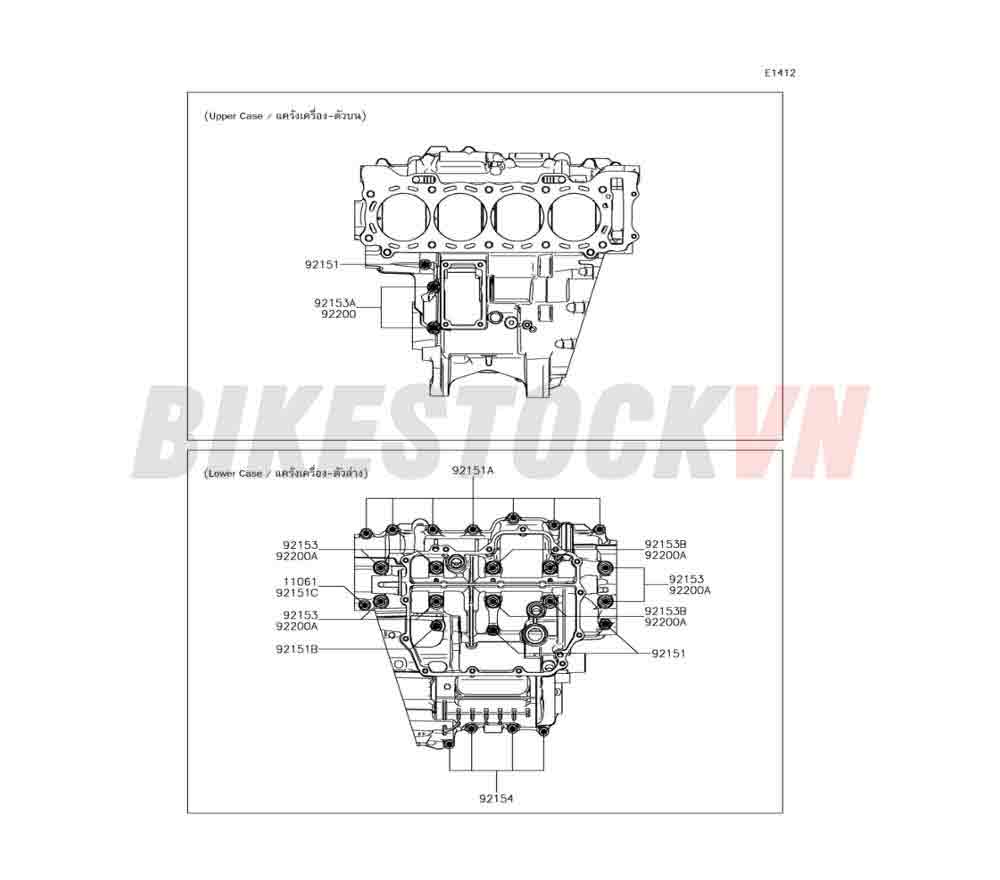 ENGINE CRANKCASE BOLT PATTERN