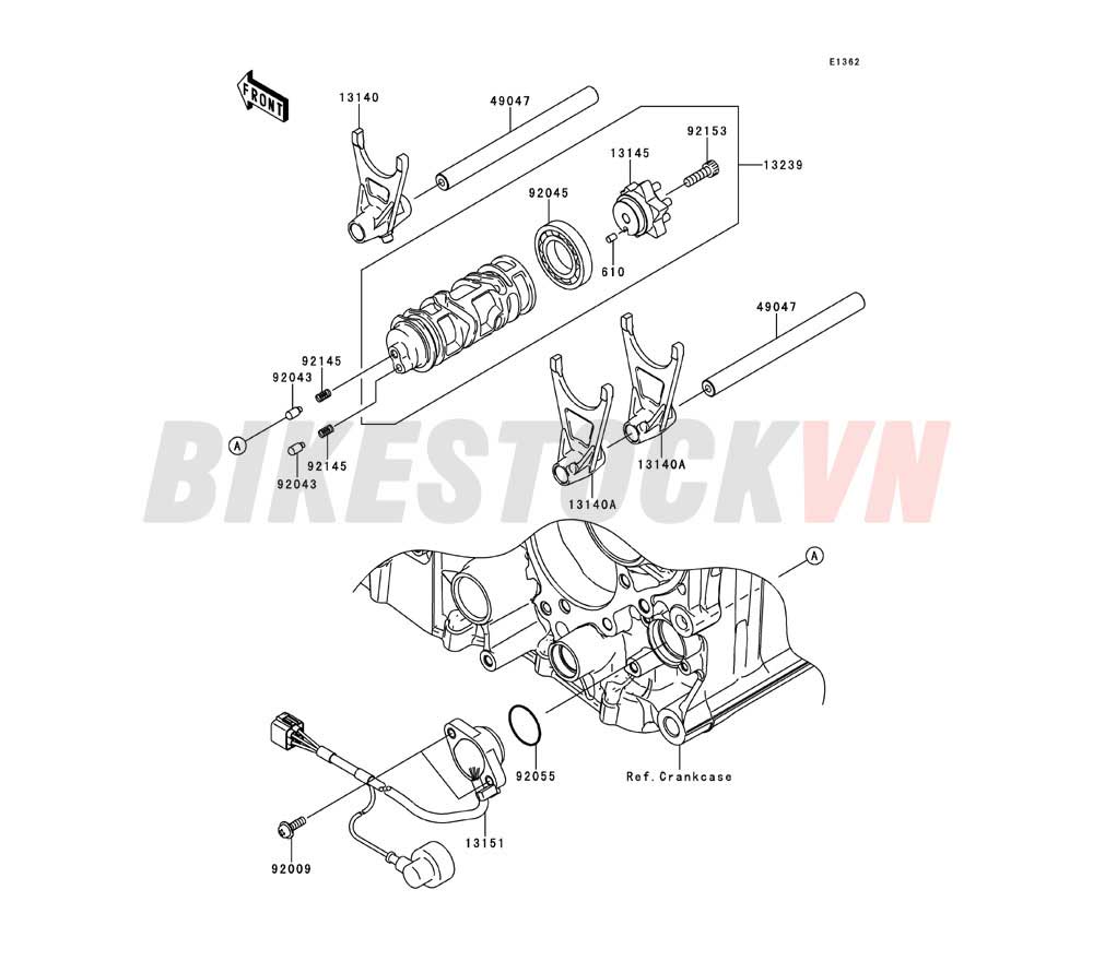 ENGINE GEAR CHANGE DRUM/SHIFT FORK(S)