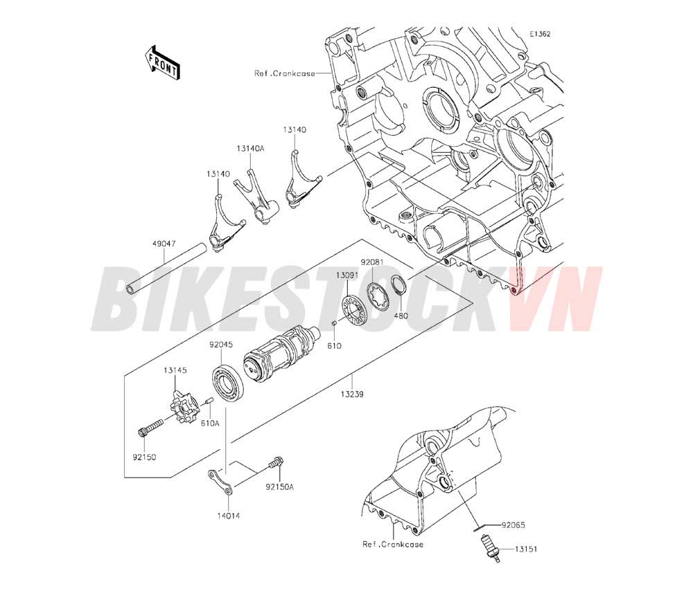 ENGINE GEAR CHANGE DRUM/SHIFT FORK(S)