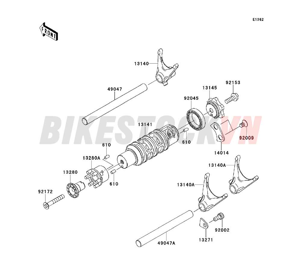 ENGINE GEAR CHANGE DRUM/SHIFT FORK(S)