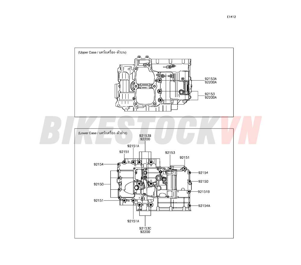 ENGINE CRANKCASE BOLT PATTERN