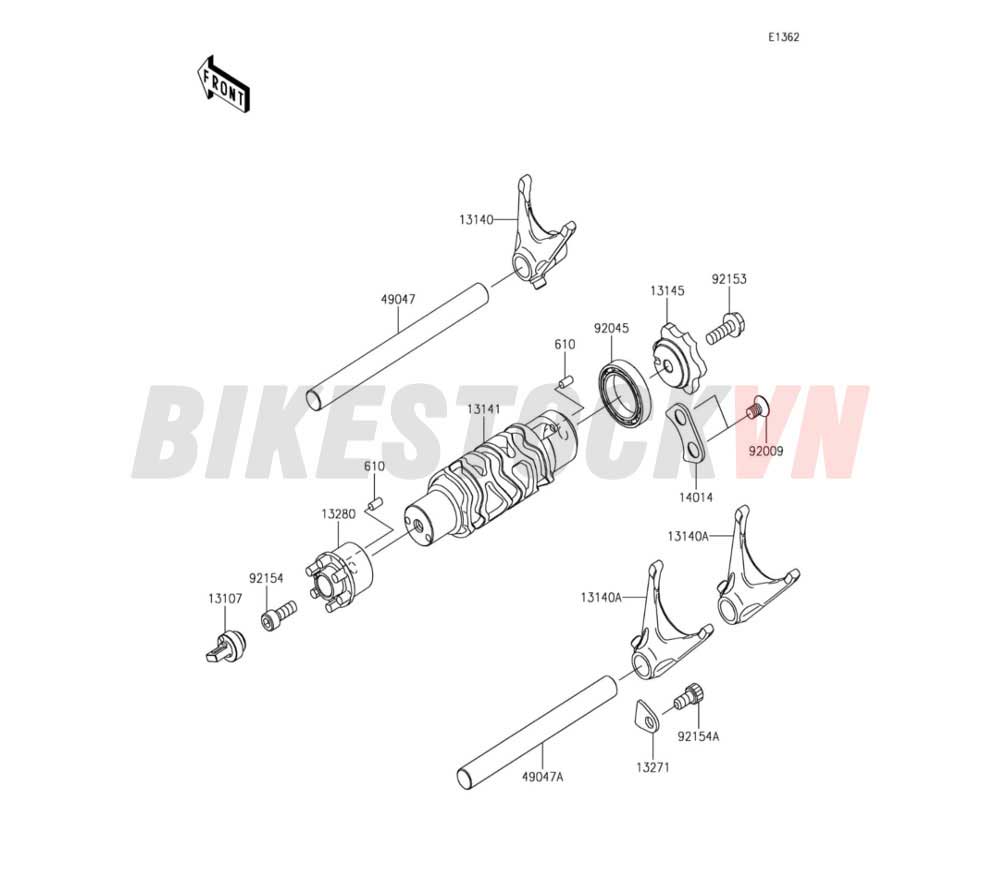 ENGINE GEAR CHANGE DRUM/SHIFT FORK(S)