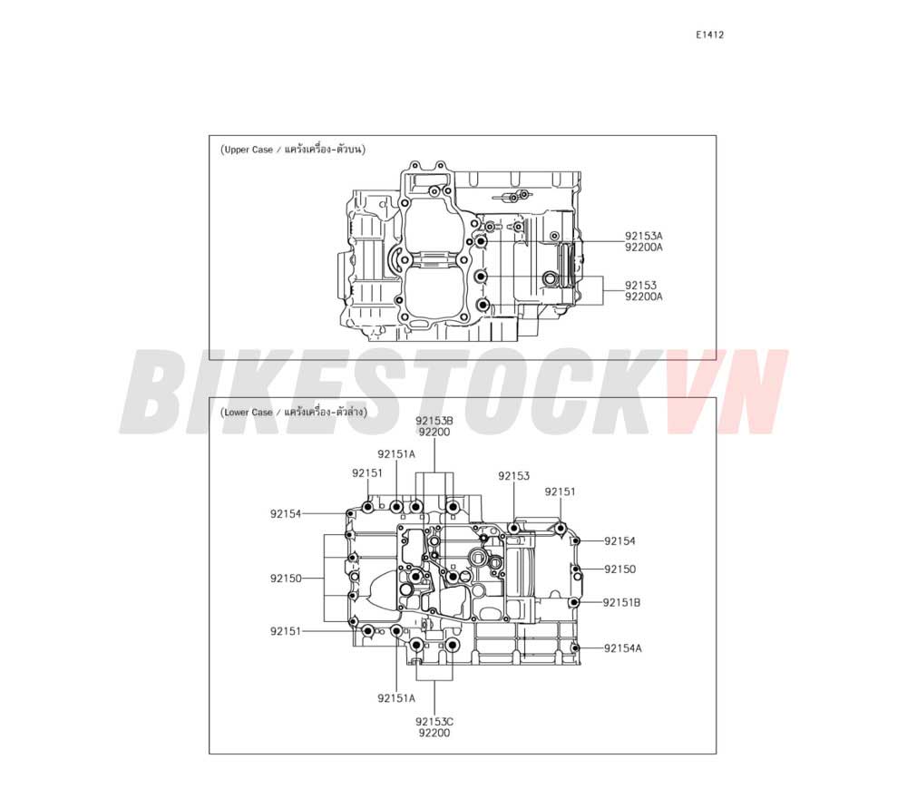 ENGINE CRANKCASE BOLT PATTERN