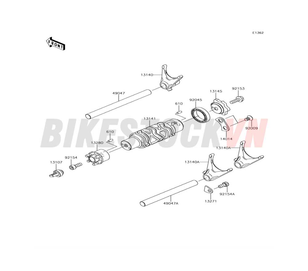 ENGINE GEAR CHANGE DRUM/SHIFT FORK(S)