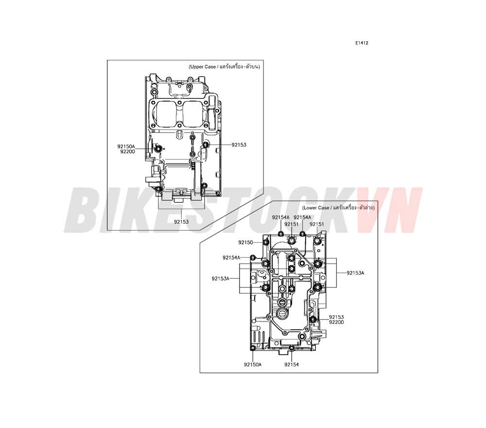 14ENGINE CRANKCASE BOLT PATTERN