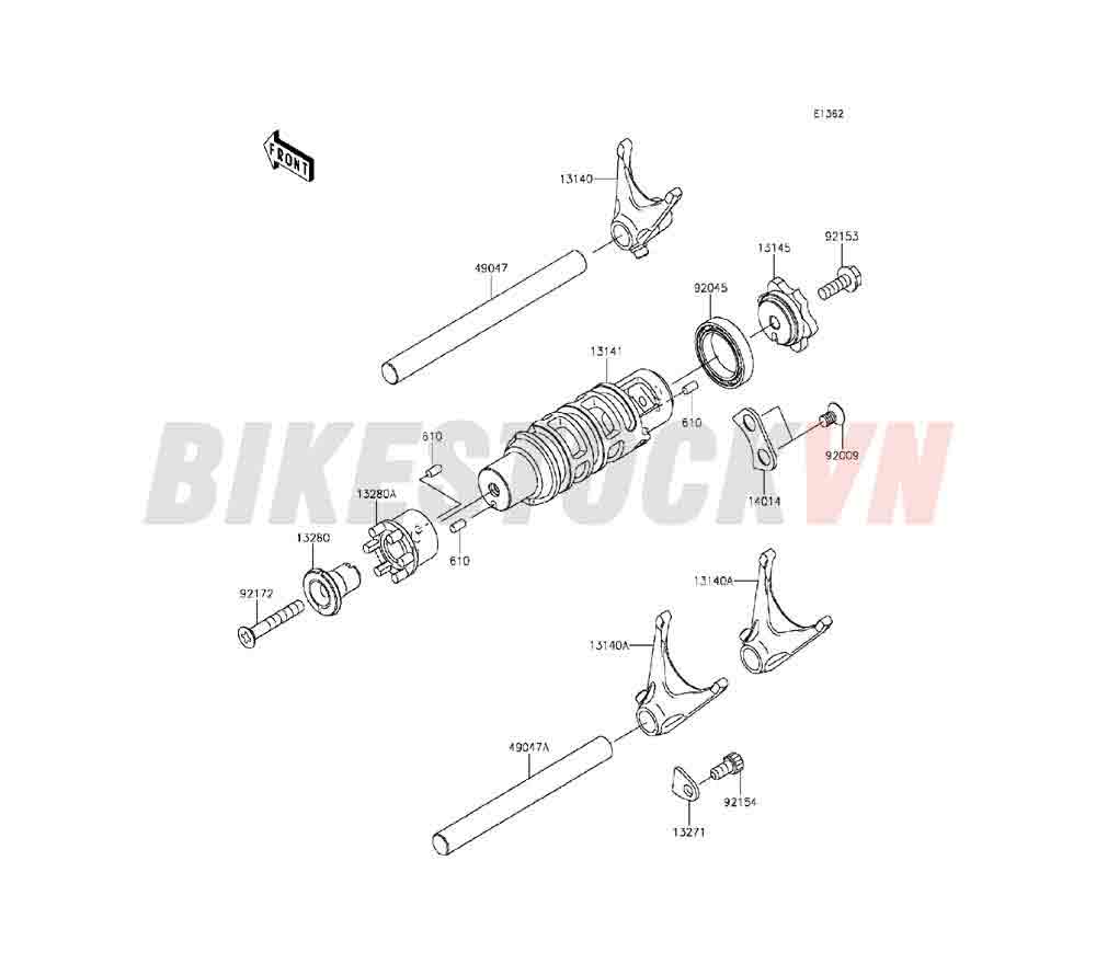 ENGINE GEAR CHANGE DRUM/SHIFT FORK(S)