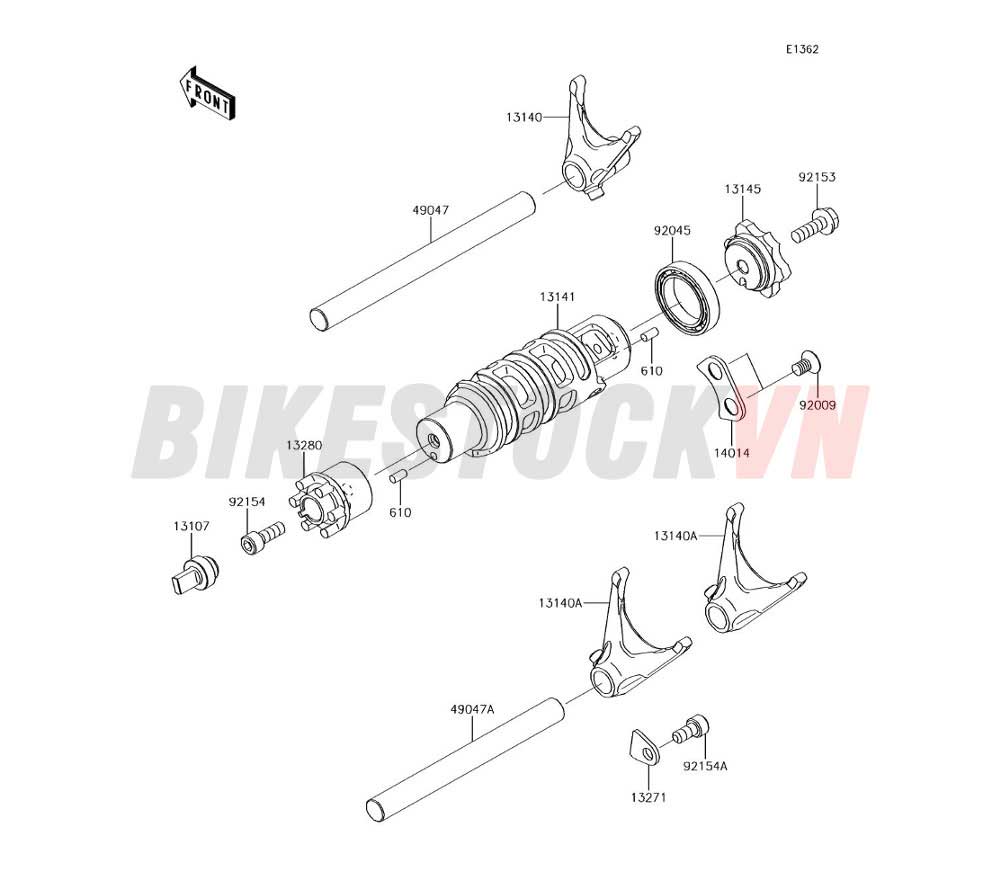 ENGINE GEAR CHANGE DRUM/SHIFT FORK(S)