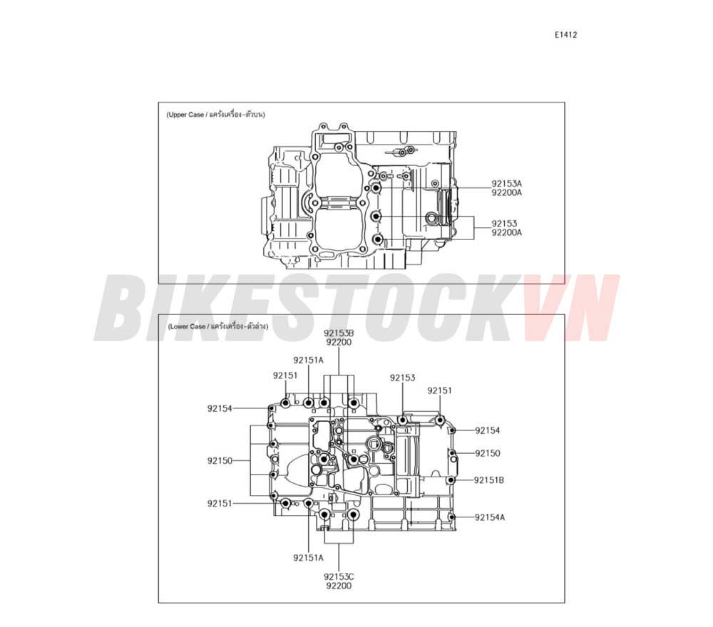 ENGINE CRANKCASE BOLT PATTERN