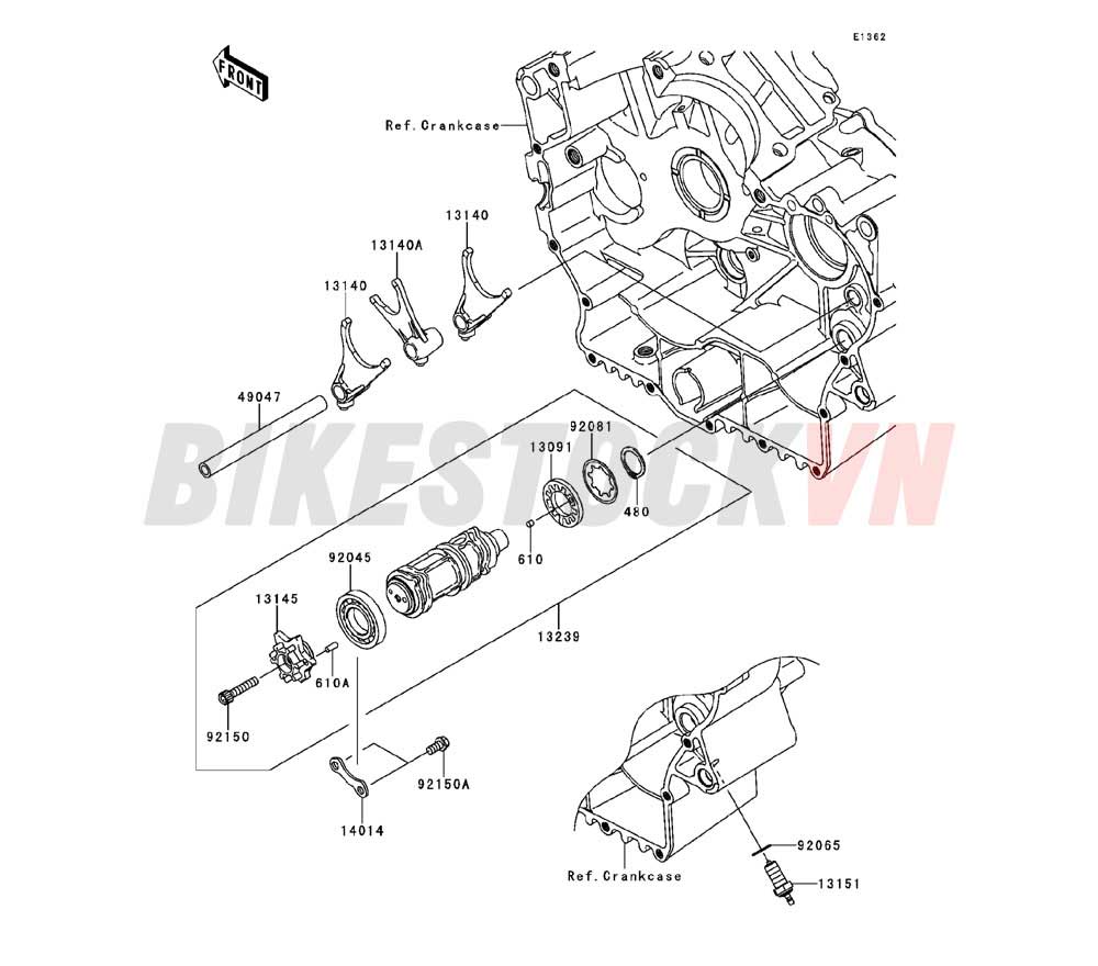 ENGINE GEAR CHANGE DRUM/SHIFT FORK(S)