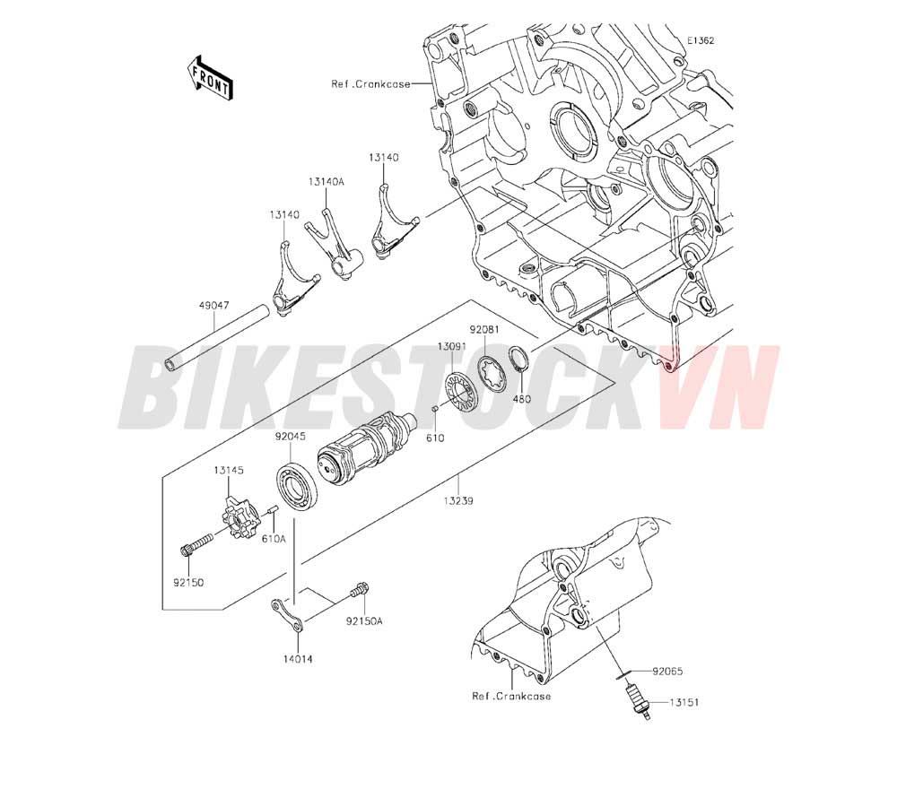 ENGINE GEAR CHANGE DRUM/SHIFT FORK(S)