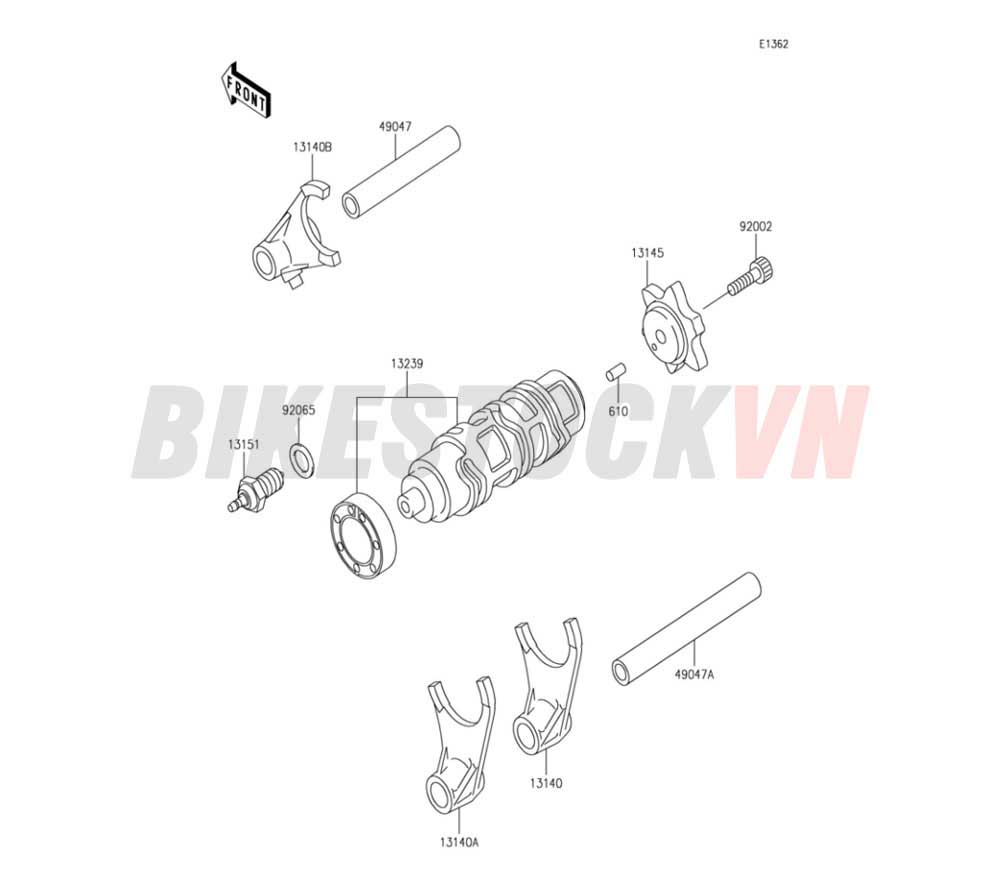 ENGINE GEAR CHANGE DRUM/SHIFT FORK(S)