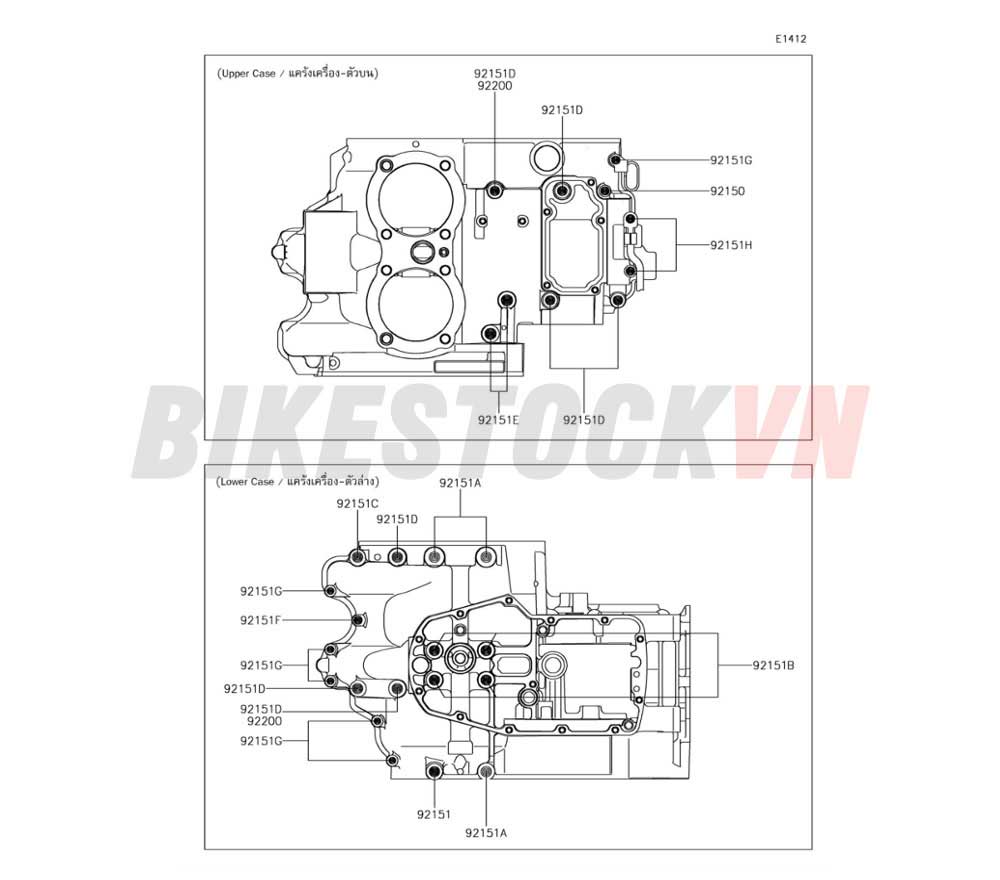 ENGINE CRANKCASE BOLT PATTERN