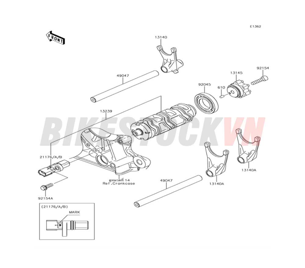 ENGINE GEAR CHANGE DRUM/SHIFT FORK(S)